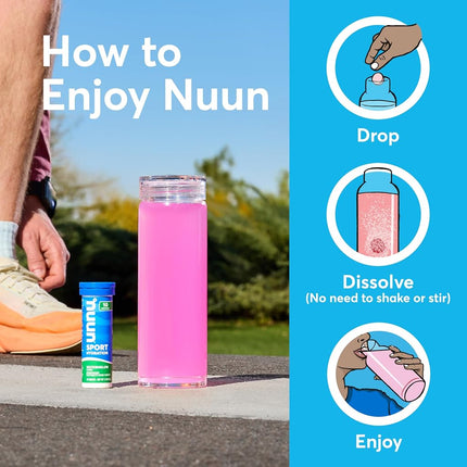 Nuun Sport: Electrolyte-Rich Sports Drink Tablets, Strawberry Lemonade, Box of 4 Tubes (40 servings), Sports Drink for Replenishment of Essential Electrolytes Lost Through Sweat