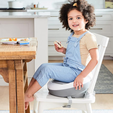 Skip Hop Booster Seat for Dining Table, Sleek Seat Booster, Grey/White