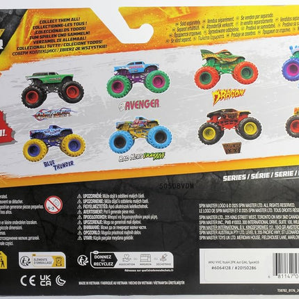 Monster Jam Official 1:64 Scale Diecast Truck 2-Pack Series 33 Blue Thunder vs Bad News Travels Fast