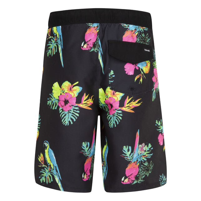 Bañador Hurley para niño, de quita y pon, multicolor/estampado floral de loros, 2T