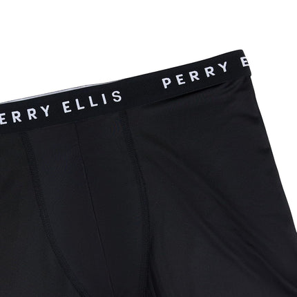 Perry Ellis Men's 6-pack Microfiber Boxer Briefs Soft Stretch Fabric With Supportive Fit, Black, L