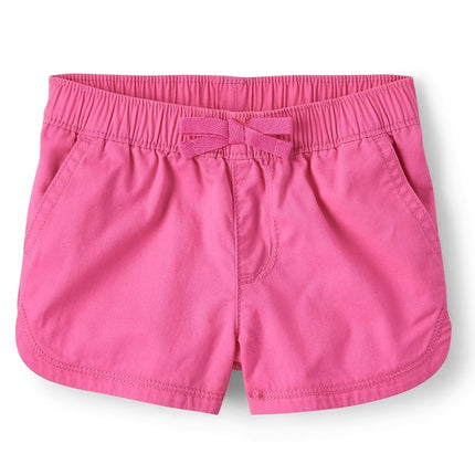The Children's Place Pantalones cortos de cambray para bebés y niños pequeños, color rosa francés, 4T