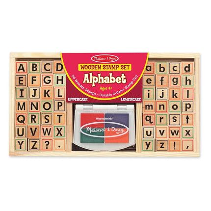 Melissa & Doug Wooden Alphabet Stamp Set - 56 Stam