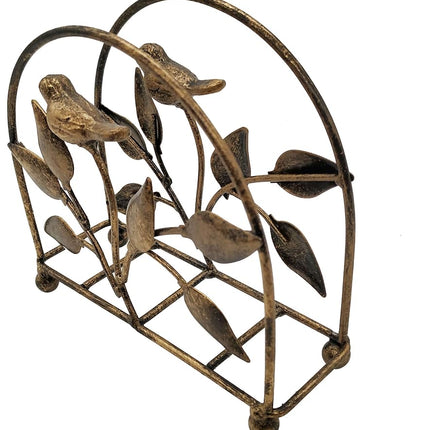 Cast Iron Bird & Tree Classic Napkin Holder/Tabletop Freestanding Tissue Dispenser, Bronze