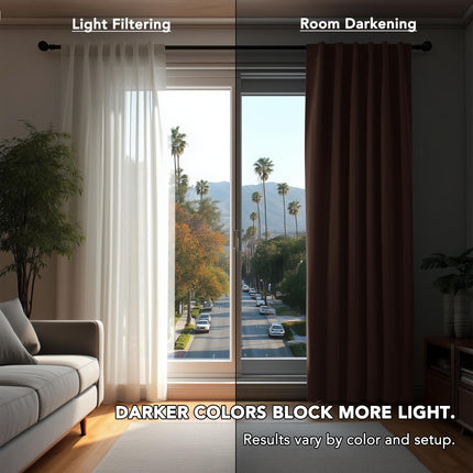 Deconovo Room Darkening Curtains - 52x72 Inch Back Tab and Rod Pocket Blackout Curtains, 2 Panels Panels, Chocolate Color, Thermal Insulated Curtains for Bedroom