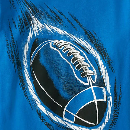 The Children's Place Camisetas gráficas de manga corta deportivas para bebé niño, paquete múltiple, fútbol/béisbol/fútbol americano azul, paquete de 3, XX-Large