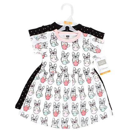 Hudson Baby Robes en coton pour bébés filles, Bonjour, 2T