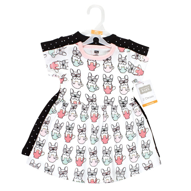 Hudson Baby Baby Girls' Cotton Dresses, Bonjour, 9-12 Months