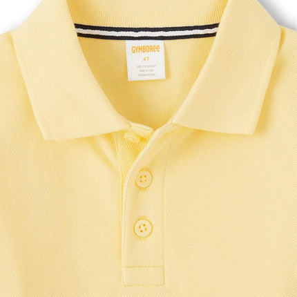 Gymboree Boys and Toddler Short Sleeve Polo Shirt, Light Yellow 3-Pack, 5T