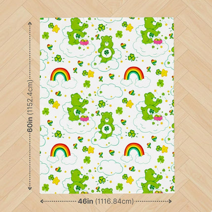 Care Bears Good Luck Bear St. Patrick's Day Cozy Throw 46 in x 60 in – Soft Cozy Plush for Couch, Bed & Travel, Nostalgic Collectible Gift (100% Officially Licensed Product) by Franco Collectibles®