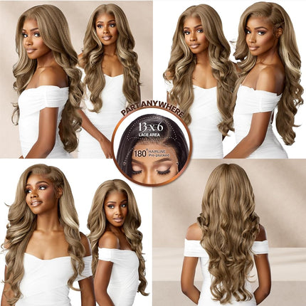 Perruques Sensationnel Bare Lace 13x6 - Unité 4 synthétique sans colle avec liseré pré-épilé à 180 degrés, dentelle plus fine à mailles plus grandes 2040, non-décollable - Unité BareLace 4 (1 JETBLACK)