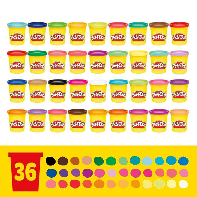 Play-Doh Modeling Compound 36-Pack Case of Colors, Non-Toxic, 3 Oz Cans of Assort. Colors, Non Candy Halloween Handout Toys & Party Favors, Preschool Toys, Ages 2+ (Amazon Exclusive)
