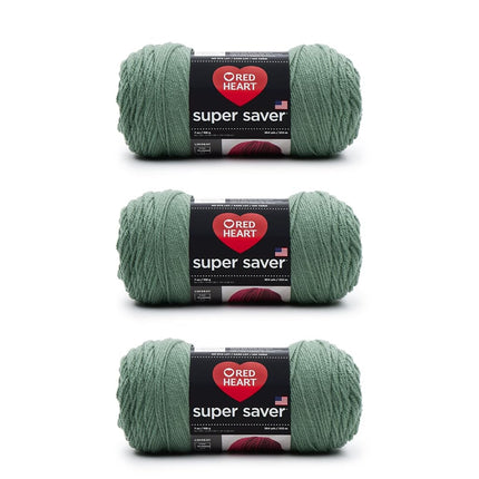 Red Heart Super Saver Pack of 3 - Light Sage - 7oz/198g - Acrylic - 4 Medium (Worsted) - 364 Yards - Knitting, Crocheting, Crafts & Amigurumi
