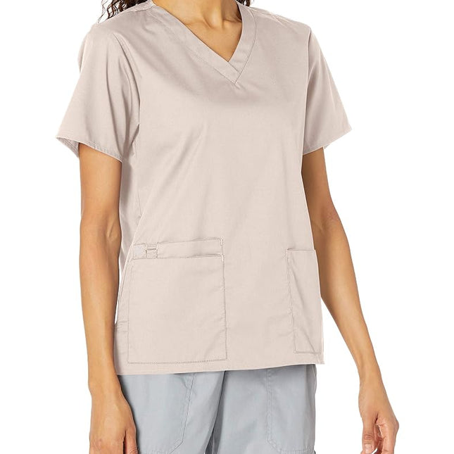 WonderWink Women's V-Neck Top, Khaki, X-Small