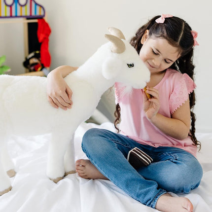 Melissa & Doug Standing Lifelike Plush Goat Stuffed Animal, 22 x 22.5 x 9