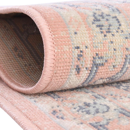 Alfombra redonda Unique Loom Whitney Collection geométrica tradicional rosa empolvado (2,13 m x 2,13 m)