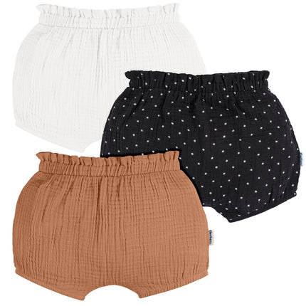Gerber Baby Girls' 3-Pack Bubble Shorts, Multicolo