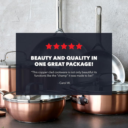 GreenPan x Bobby Flay 2QT Copper Chef's Pan with Lid, Tri-Ply, Induction Ready