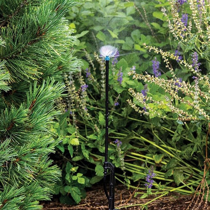Rain Bird MSFHSTKX Drip Irrigation Close Coverage Fan Riser Stake, 180° Half Circle Pattern, 4' Spray Distance, Black