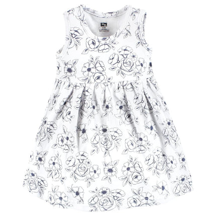 Hudson Baby Girls' One Size Quilted Cardigan and Dress, Blue Toile, 18-24 Months
