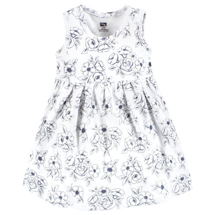 Hudson Baby Girls' One Size Quilted Cardigan and Dress, Blue Toile, 18-24 Months
