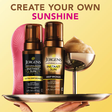 Jergens Natural Glow Instant Sun Moisturizing Mousse, Dark, 6 Ounce