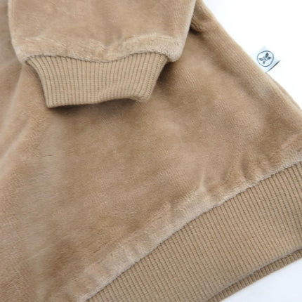 HonestBaby Sudadera con capucha y cierre de cremallera de Velour y pantalón Jogger Conjunto para Bebé, Niño Pequeño, Niños, Niñas, Unisex, Arena, 7 Años, Arena, 7 Años