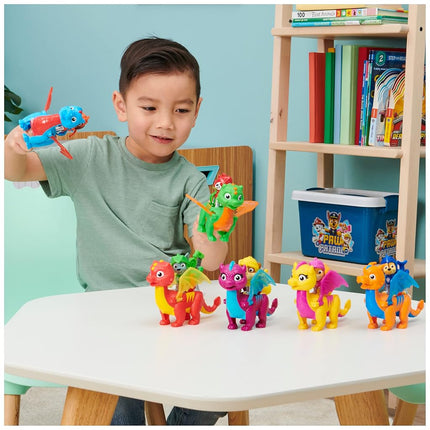 PAW Patrol, Rescue Knights Rocky and Dragon Flame Action Figures Set, Kids Toys for Ages 3 and up