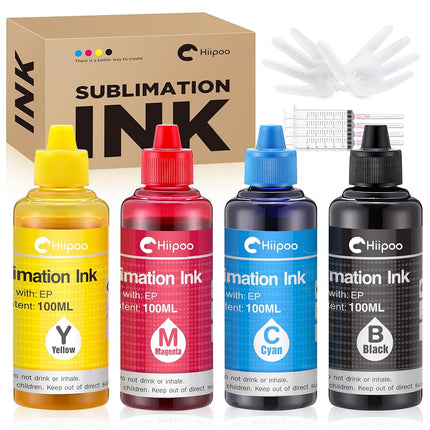 Hiipoo Sublimation Ink Refilled Bottles Work with 