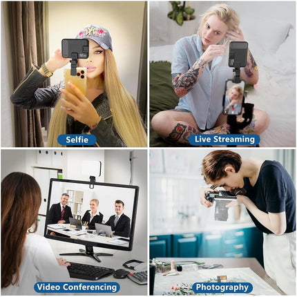 ALTSON 60 LED Portable Selfie Light Video Conference Lighting with Clip and Camera Tripod Adapter, Rechargeable 2200mAh CRI 97+, 3 Lighting Modes for Mobile Phones iPhone Camera Laptop Photo Make-up
