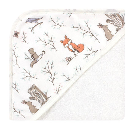 Hudson Baby Unisex Baby Cotton Rich Hooded Towels, Enchanted Forest, One Size