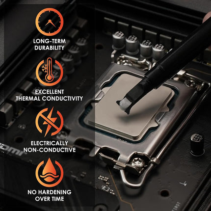 Thermal Grizzly - Hydronaut - 1 Gram - Conductive High Performance Thermal Paste - Ideal for Air and Water Cooling CPU/GPU/PS4/PS5/Xbox - for Large Cooling Surfaces