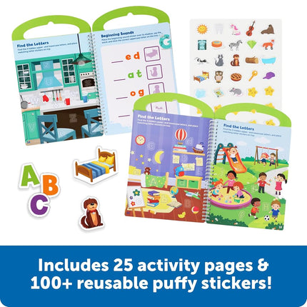 Learning Resources Skill Builders Smart Stickers Letters & Phonics, Alphabet Stickers, Reusable Sticker Book, Preschool Classroom Must Haves, Montessori busy books, Homeschool Learning, Ages 3+