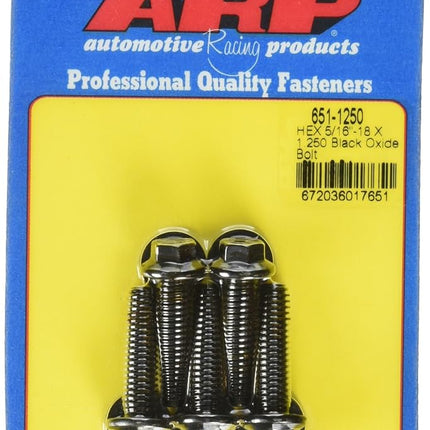ARP 6511250 5/16"-18" x 1.250" Hex Black Bolt