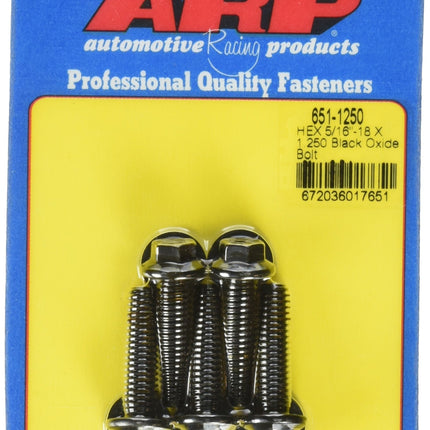 ARP 6511250 5/16"-18" x 1.250" Hex Black Bolt