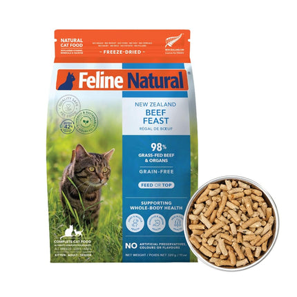 Feline Natural Beef Freeze-Dried Cat Food, Grain-F