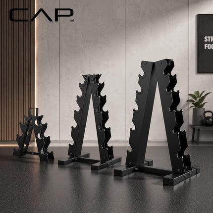Cap Compact A-Frame Hex Dumbbell Rack, 80lb Capacity Holds 5-15lb Pairs
