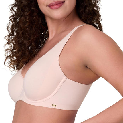 Bali Womens Underwire Bra, Cotton Collection 2-ply Underwire Bra, Moisture-Wicking, Full Coverage, Convertible Straps, Light Buff, 38D