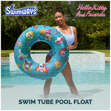 Swimways Hello Kitty Swim Tube Pool Float, Inflatable Pool Floats & Kids Pool Toys, Swimming Pool Accessories & Beach Essentials for Teens Aged 14 & Up