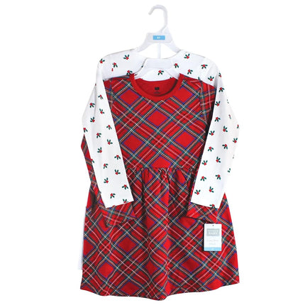 Hudson Baby Baby Girls' Cotton Dresses, Red Tartan, 0-3 Months