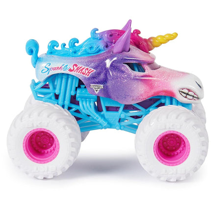 Monster Jam, Duel de Sparkle Smash contre Sparkle Smash, Véhicules Monster Trucks en métal moulé sous pression, Échelle 1:64, Jouets pour enfants à partir de 3 ans