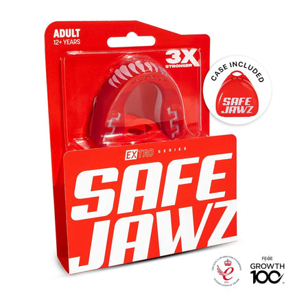 SafeJawz Sports Mouthguard Dual Layer Premium Protection Adults and Junior Gum Shield with Case for Boxing, MMA, Rugby, Martial Arts, Judo and All Contact Sports