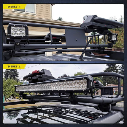 Nilight - 90028D 4PCS LED Light Bar Horizontal Bar Clamp Mounting Kit Fit on 0.75" 1" 1.25" Bull Bars Roof Racks Roll Cages for ATV UTV and Trucks,Black