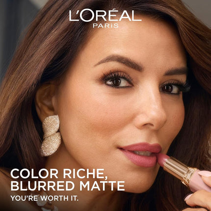 L'Oreal Paris Colour Riche Blurred Matte Lipstick for Moisturized Lips, Lip Makeup with Argan Oil and Vitamin E, Worth It Intense