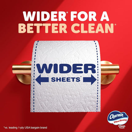 Charmin Ultra Strong Clean Touch Toilet Paper, 24 Family Mega Rolls = 123 Regular Rolls, White