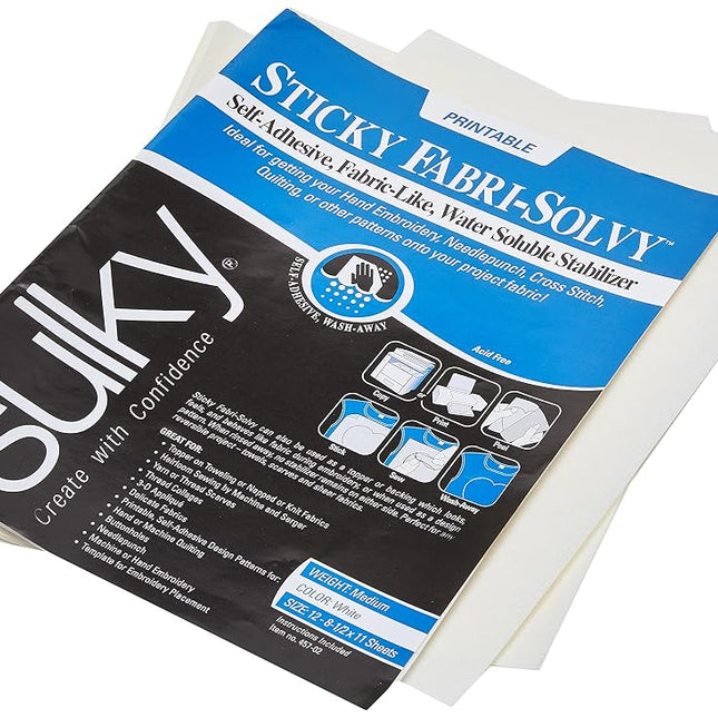 Sulky 8 1/2 x 11-inch Sticky Fabri-Solvy Stabilize