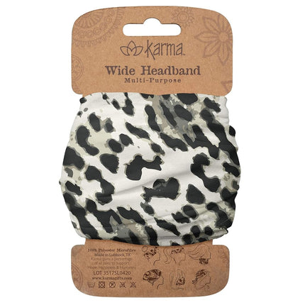 Karma Leopard Headband for Women - Wide - Fabric H