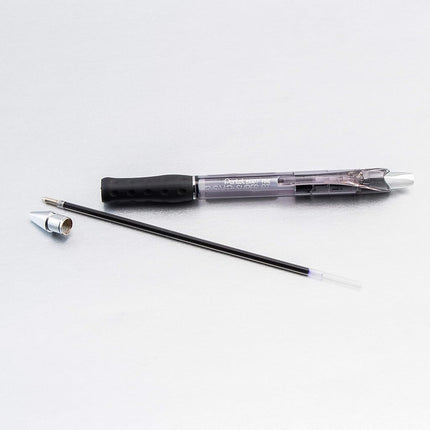 Bolígrafo Pentel RSVP Super RT, línea fina (0,7 mm), tinta negra, caja de 12 (BX477-A)