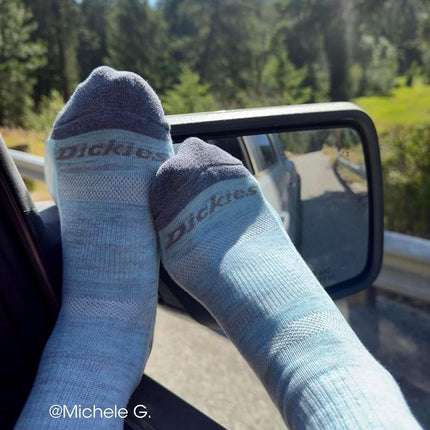 Dickies Women's Dri-tech Advanced Moisture Wicking Mid-crew Socks, Available in M-l (6, 12 Pairs), Grey Assorted 2 (6 Pairs), M