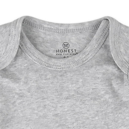HonestBaby 5 Pack Organic Cotton Long Sleeve Baby Romper, Pack of 5 natural shadows, 0-3 Monate